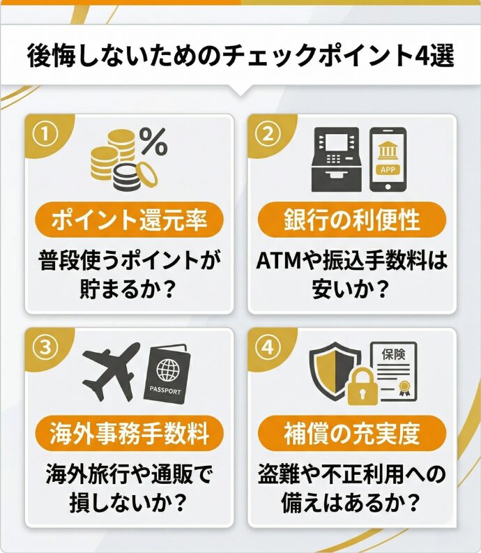 デビットカードの失敗しない4つの選び方
