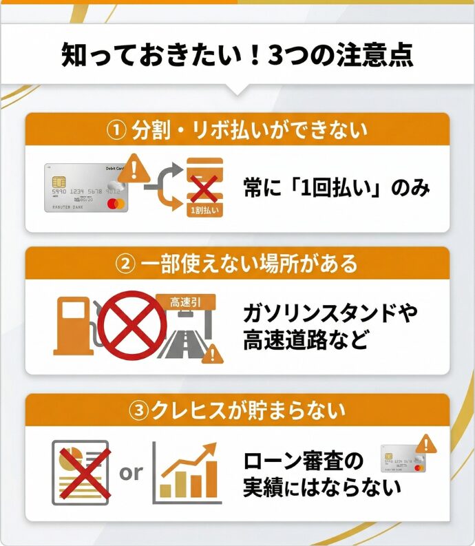 デビットカードを利用する前に知っておくべき3つのデメリット