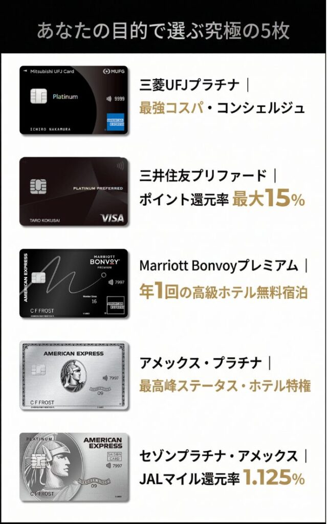 あなたにとっての究極の1枚はどれ？目的別のおすすめプラチナカード5選