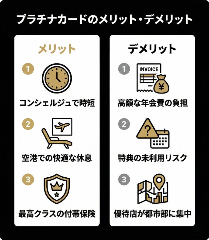 プラチナカードを持つ前に知っておくべきメリットとデメリット