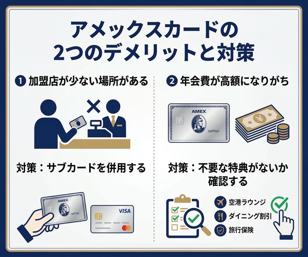 アメックスカードを持つ前に知っておくべき2つのデメリットと対策の解説