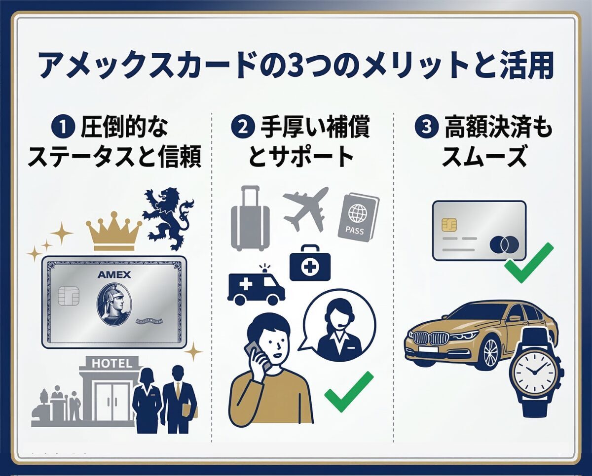アメックスカードを持つ前に知っておくべき3つのメリットと活用方法の解説